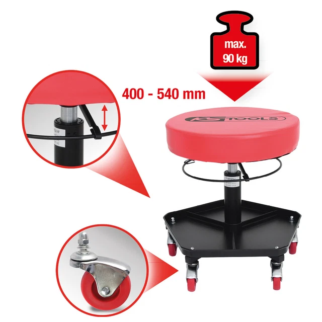 KS Tools Mobile Et Réglable en Hauteur Tabouret, 500.8030