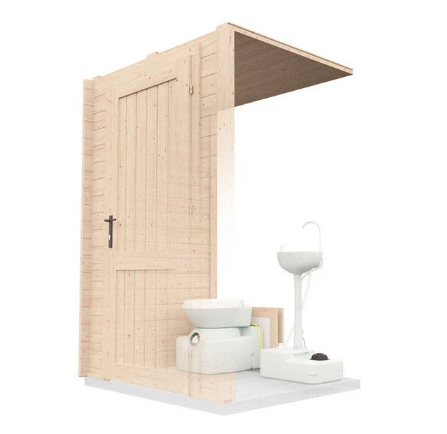 TOILET CUBICLE SET Indoor Log Cabin Leanto Walls with Water System The John £889.99 PicClick UK