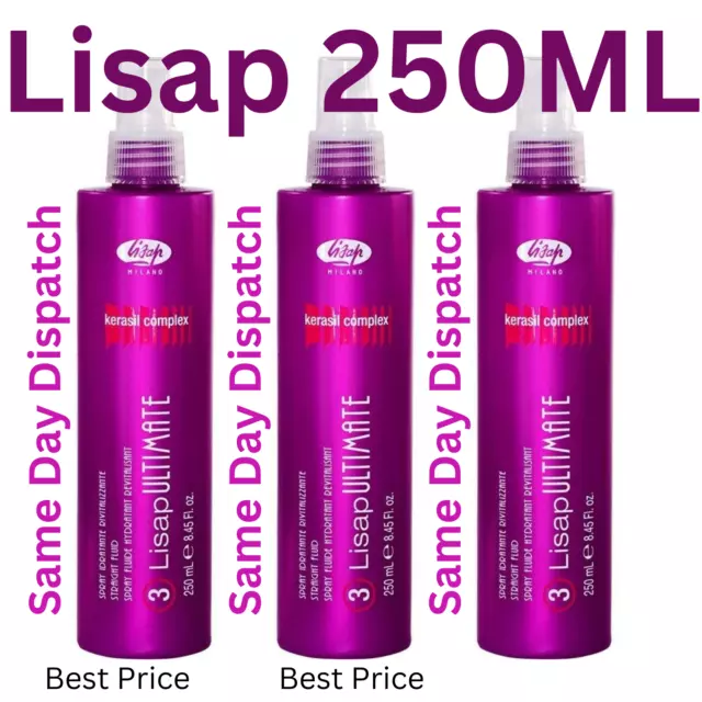 Lisap Milano Ultimate Straightening Fluid with Kerasil Complex 250ml 3Pack