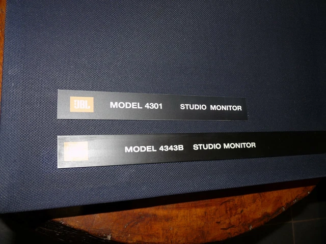 Pair JBL 4325 Front panel ( grill ) Logos Labels ( 2 Pcs ) incl. pin