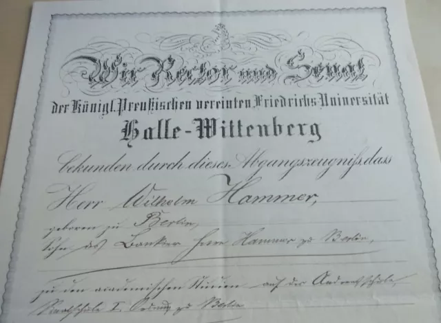 Zeugnis Uni Halle-Wittenberg 1884, Signaturen Alfred Boretius & Richard Gosche 3