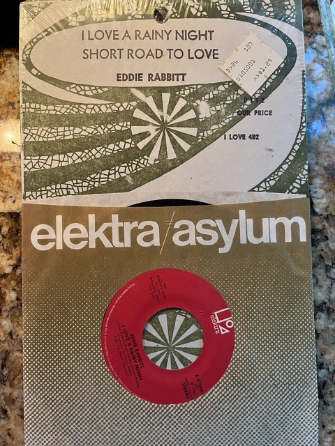 Eddie Rabbitt I love a rainy night/short road to love Electra 45 NEW!! Eddie Rabbitt I love a rainy night/short road to love Electra 45 NEW!!