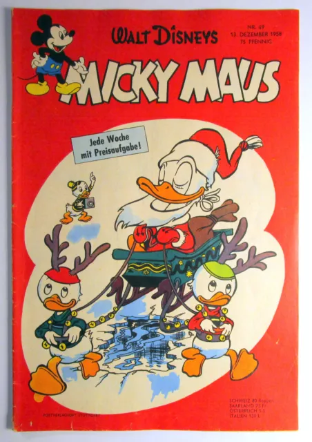 Micky Maus 1958 Heft 49 vom 13 Dezember 1958 Walt Disney Original Ehapa Verlag