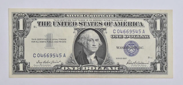 Crisp - 1957 United States Dollar Currency $1 Silver Certificate *020