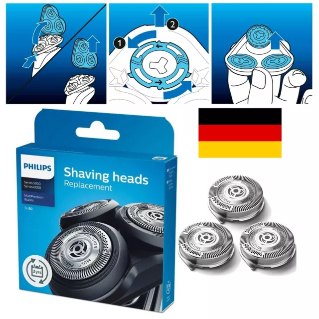 Philips Ersatz-Scherköpfe für Rasierer Series 5000 und Series 6000