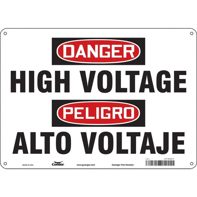 CONDOR 479R21 Safety Sign,10 inx14 in,Polyethylene