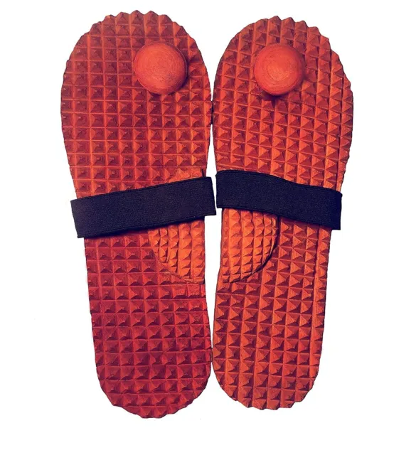Pantuflas masajeadoras de pies de acupresión de madera para terapia de acupresión (tamaño: 9)