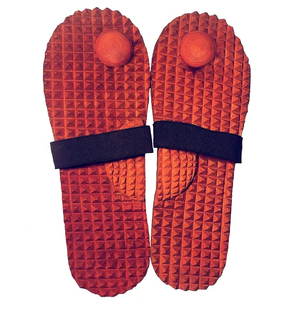 Pantuflas masajeadoras de pies de acupresión de madera para terapia de acupresión (tamaño: 10)