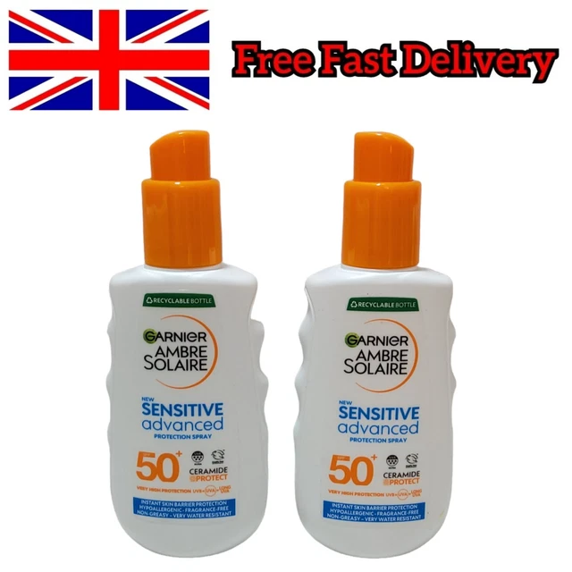 2 x Garnier Ámbar Solar 150 ml Sensible Advanced Protection Spray 50+ FPS