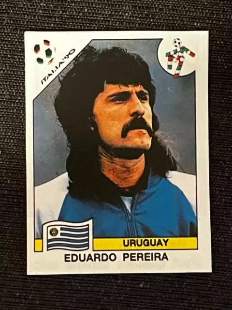 Sticker Panini World Cup Italy 90 Eduardo Pereira Uruguay # 364 Recup Removed