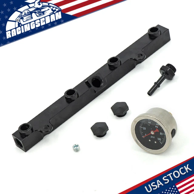 HIGH FLOW FUEL Rail with 1/8npt gauge For Honda K20 K24 Rsx Civic