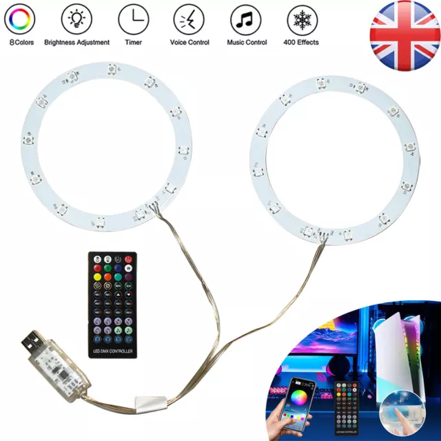 For PS5 Game Console Atmosphere Light RGB LED Light Strip Bar APP USB  Remote Controller Colorful Pickup Light Bar Strip for PS5