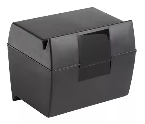 Oxford Plastic Index Card Box, 5 x 8 Inches, 500 Capacity, 5 x 8, Black