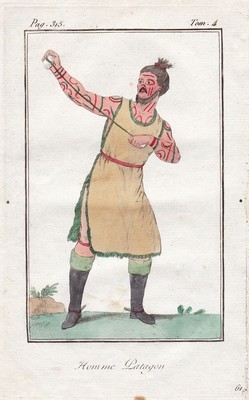 Patagonia Patagonien South America indians costume Trachten engraving 1780