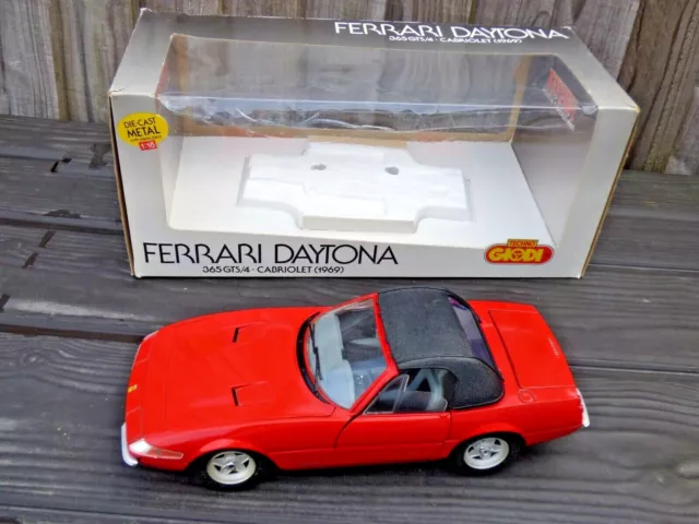 Ferrari Daytona 365 GTS Techno Giodi Red Convertible Cabriolet 1:18 Toy Car Box