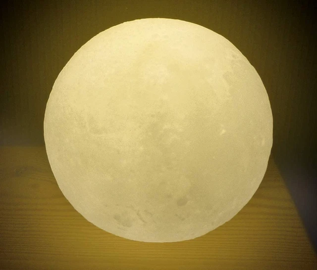 Veilleuse Lune LED - USB - Commande Tactile - Jaune - Chambre Enfant Ou Adulte