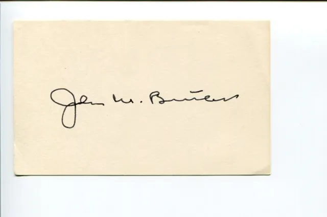 John Marshall Butler MD Maryland US Senator Congress Signed Autograph