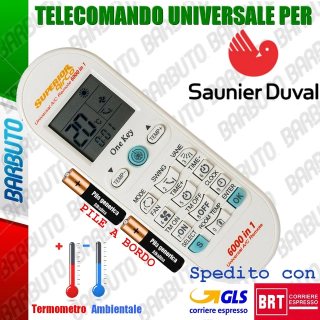 Telecomando Di Ricambio Per Climatizzatore SAUNLER-DUVAL R71-E, Con Batterie AAA