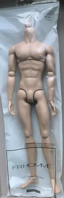 12" Integrity Fashion Royalty Homme 1.0 White Skin Tone Nude Body~New~Super Rare