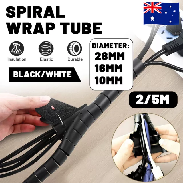 Tube Wire Wrap Spiral Storage Pipe Cable Organizer Management Cord Protector AU