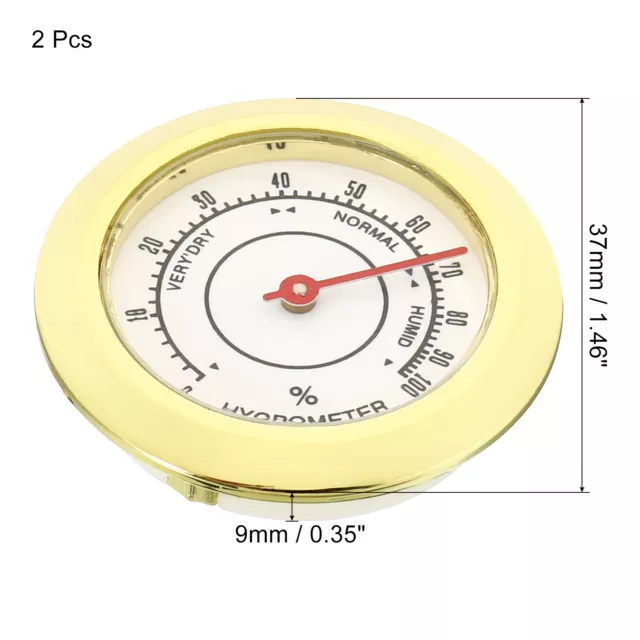 Mini 1.5" Round Indoor Outdoor Hygrometer Humidity Monitor Gauge Gold 2