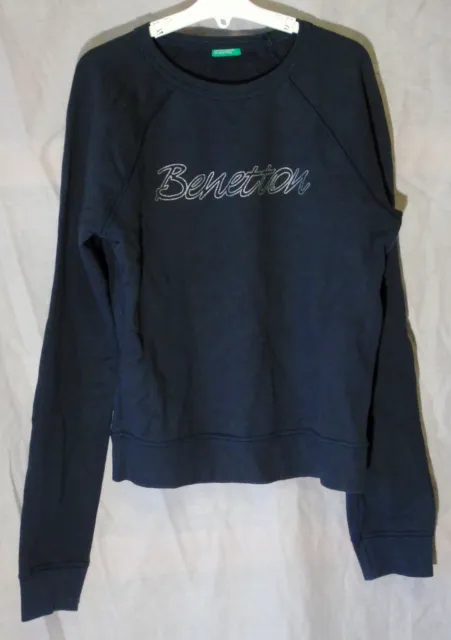 Blue Logo Front Sweater Jumper Age 13-14 Years Benetton