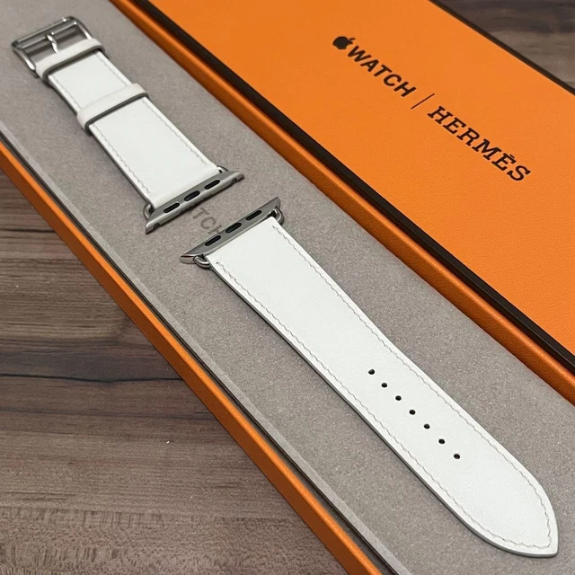 Apple Watch Hermes Leather Band 42 44 45mm Simple Tour White Used Japan Fedex