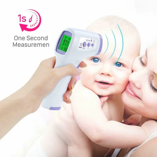 Pistola de temperatura para bebé termómetro digital infrarrojo sin contacto frente digital LCD 3