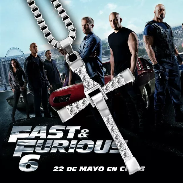 Collier homme Pendentif croix Toretto Vin Diesel Fast and Furious avec sa Chaine