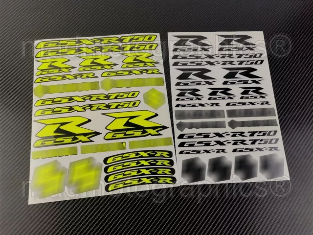 GSX-R750 Motorrad Aufkleber stickers set für suzuki gsxr 750 Laminiert Neon Gelb