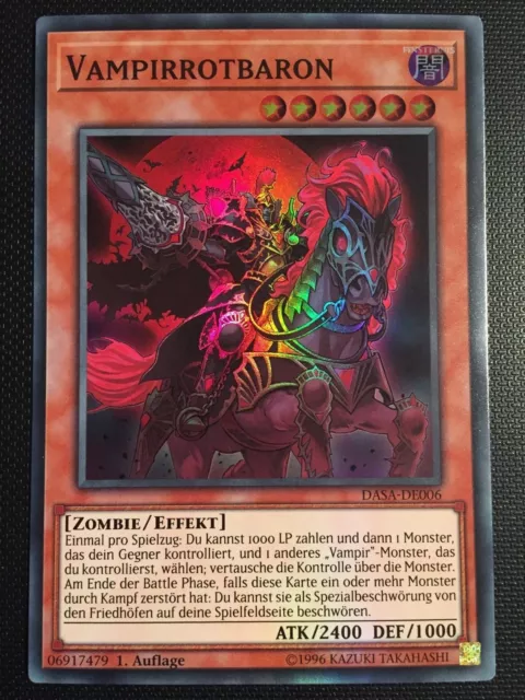 YUGIOH!! Vampirrotbaron DASA-DE006! Super Rare! Near Mint! 1. Auflage!