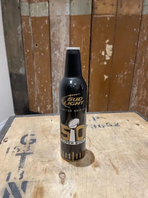 Super Bowl 50 NFL Limited Edition Bud Light Aluminium Empty Bottle 2016