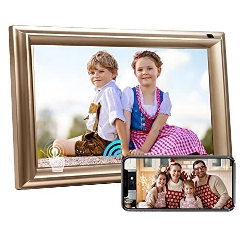 WiFi Digital Photo Frame 10.1 Inch IPS HD Cloud Smart Digital 10.1 Inch Gold