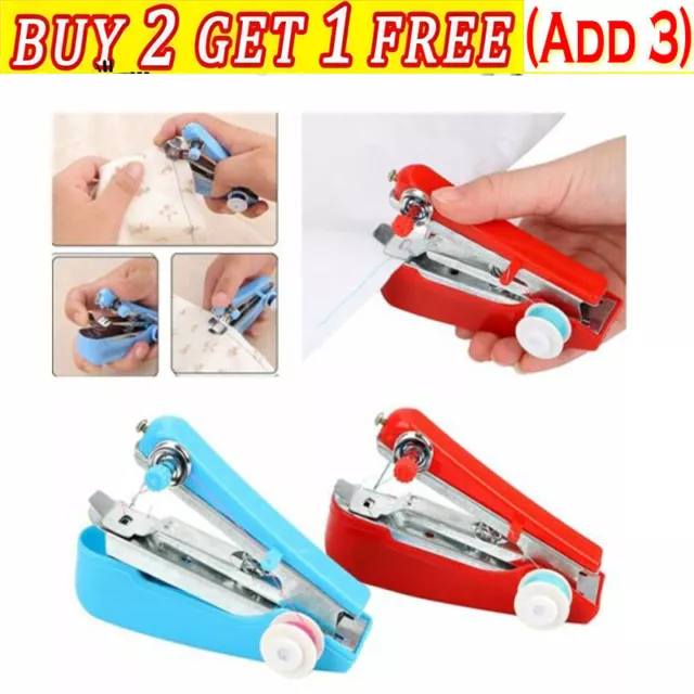 Mini Handheld Cordless Sewing Machine Hand Held Stitch Home Clothes Portable