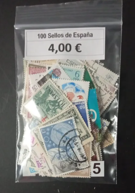 REF: 0005.- Lote de 100 Sellos de España diferentes