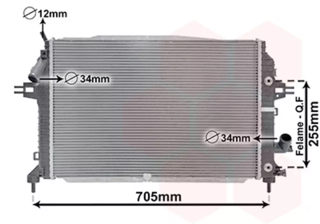 VAN WEZEL Radiatore Acqua Motore Saldato per Opel Zafira B A05 1.7 CDTI