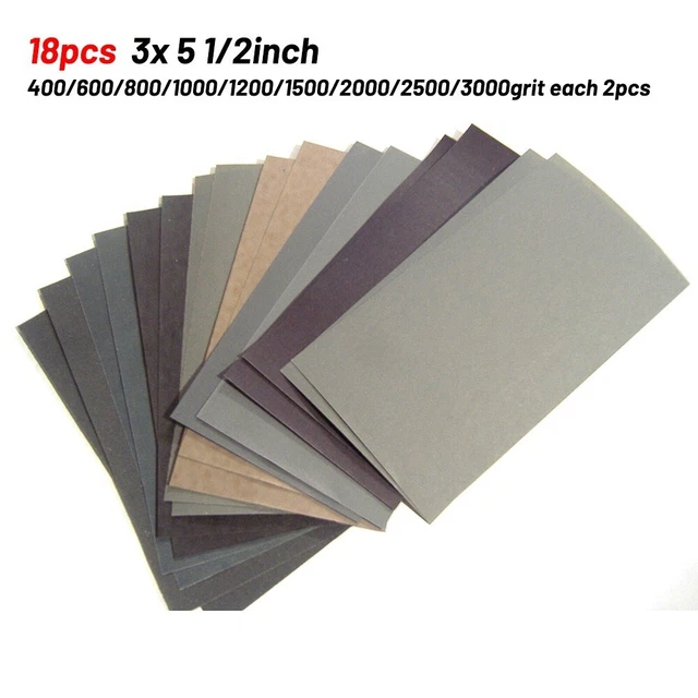 Kit de papel de lija 3*5-1/2 400/800/1000/1200/1500/2000/2500/3000 grano