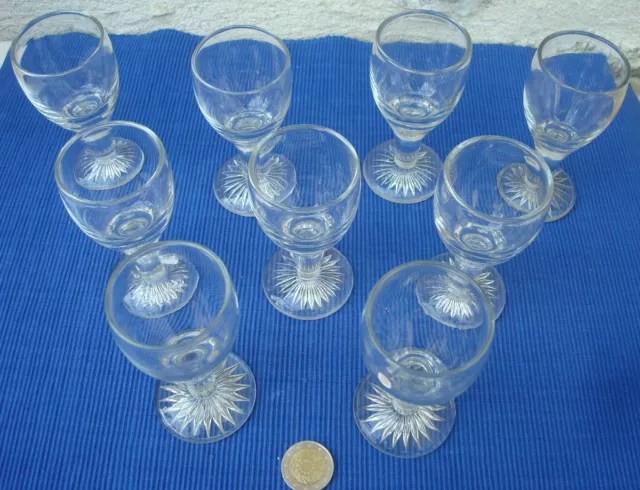 Belle série lot de 9 petit verres Cristal Taillé XIXeme Baccarat St Louis 2