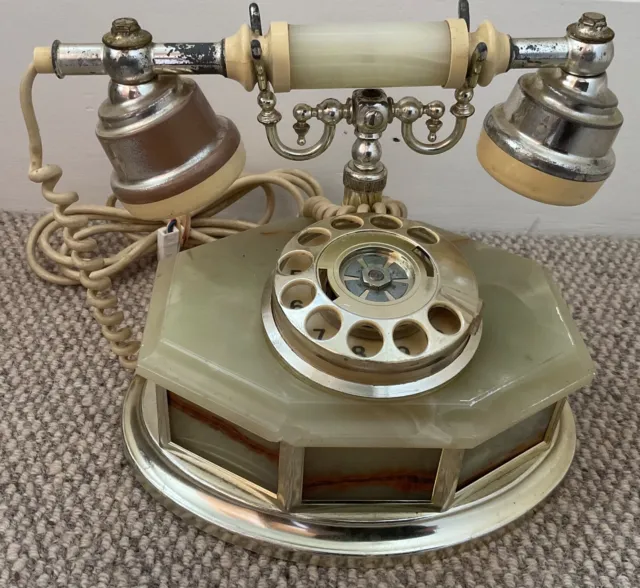 Onyx Marble Vintage Dial Telephone.