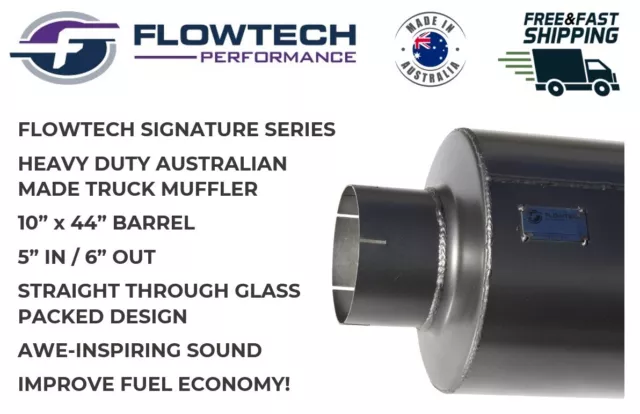 5" In, 6" Out Flowtech Signature Sports Universal Truck Muffler
