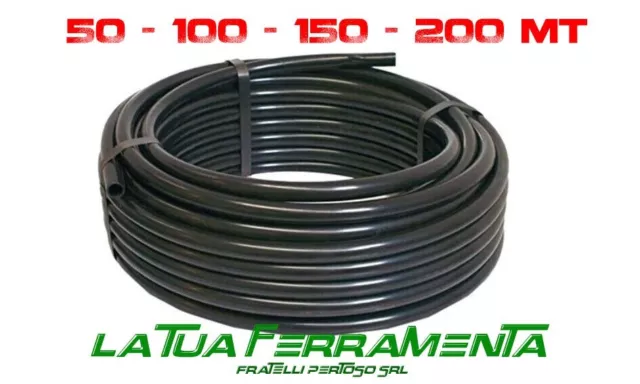 TUBO POLIETILENE 32 PN6 PER IRRIGAZIONE MT 50/100/150/200 Bassa Densità NERO PE