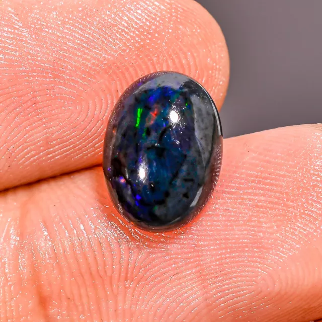 01,65 Cts opale noire éthiopienne naturelle jeu de couleurs cabochon ovale...