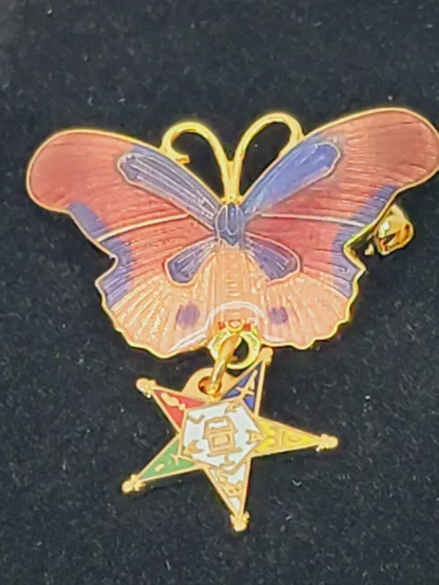 Order of the Eastern Star Butterfly Brooch / Pin - Masonic Past Matron