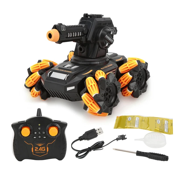 2.4GHZ REMOTE CONTROL Tank Car 7 Mini Wheels Military Vehicle Toy 360