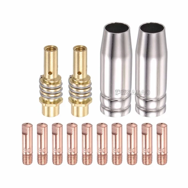 M6 0 8 mm Collezione Ugelli Potenza per Torcia di Saldatura MIGMAG 14PZ Accessori