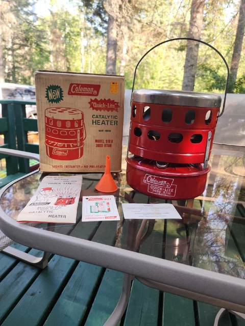 VTG RED '72 Coleman Catalytic Heater Model 518 B With Box 3000Btu Quick Lite  NEW $69.99 - PicClick