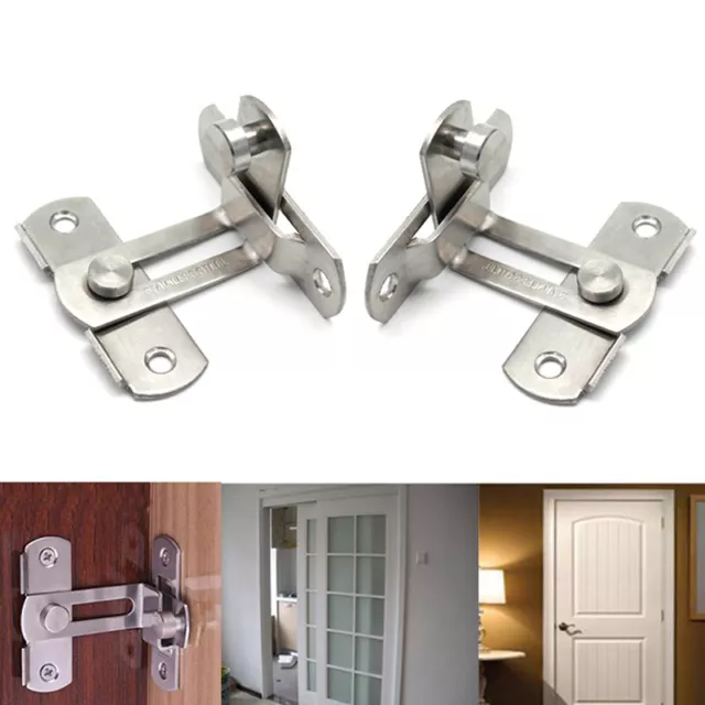 Stainless Steel Barn Door Cast Hook Latch Lock Right Angle Sliding Door Buc^JN