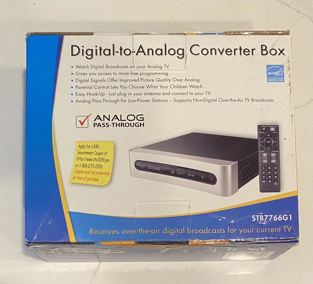 RCA Digital to Analog Converter Box Receives Over the Air Digital TV Broadcast RCA Digital to Analog Converter Box Receives Over the Air Digital TV Broadcast