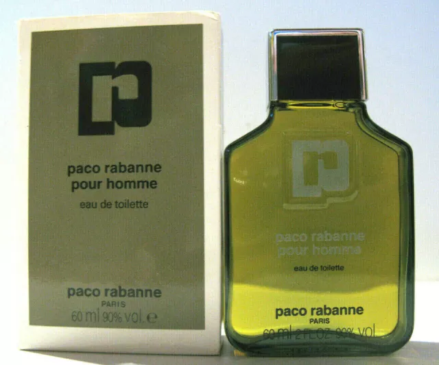 Vintage Profumo Uomo Paco Rabanne Pour Homme 60Ml Eau De Toilette For Men Man