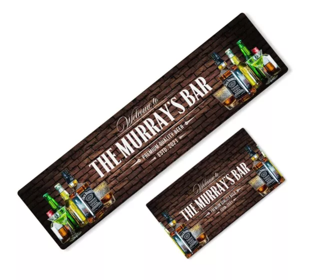 Personalisierte Bar Runner jede Text Biermatte ideal Zuhause Pub Café Anlass 53